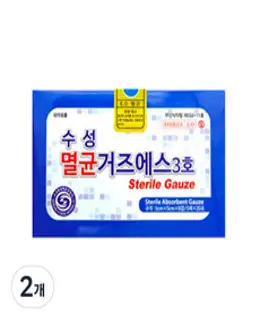 수성 멸균 거즈 에스 5 x 5 cm 3호 5p x 20포, 100개입, 2박스