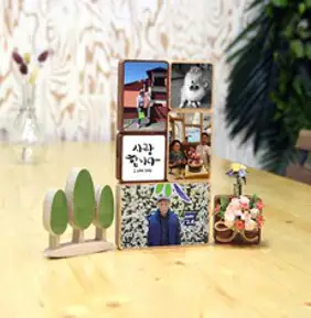 원세븐나인 포토 프레임 오크 스탠드 액자 3 x 5 인치