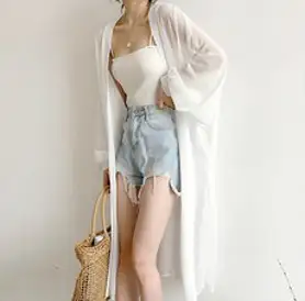 앤드스타일 여성용 시스루로브 롱 가디건 260774
