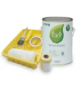 노루페인트 순앤순 친환경 수성 벽면 페인트 4L + 부자재 도구 세트, 화이트, 4000ml, 1세트