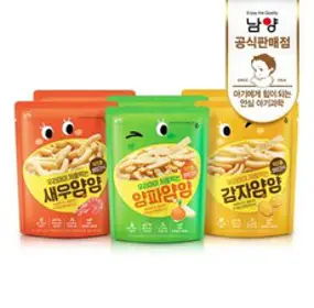 [KT알파쇼핑]남양 얌얌 우리아이 첫과자 3종 40gx5봉 택1, 11_혼합구성(새우2+양파2+감자1), 40g