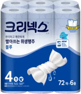 크리넥스 빨아쓰는 위생행주 블루 72매, 6개