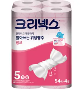 크리넥스 빨아쓰는 위생행주 핑크, 54매, 4개