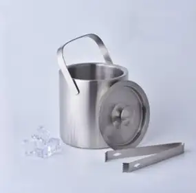 [레이저 각인 가능] 바로킵 이중 스텐 양주얼음통 1.3L 집게포함