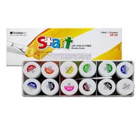 신한화구 스타트 포스터칼라 물감 2p, 10ml, 12색