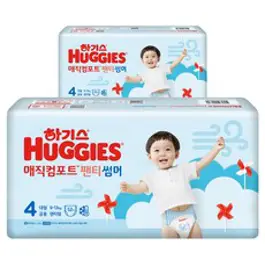 2023 하기스 매직컴포트썸머 대형 4단계 팬티형 남여공용(9~13kg), 104매