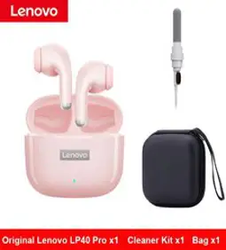 고음질 무선 블루투스 헤드폰 게임용 이어폰 신제품 LP40 프로 레노버 이어폰 오리지널 TWS 무선 헤드폰, 19 Pin Cleaner Kit bag
