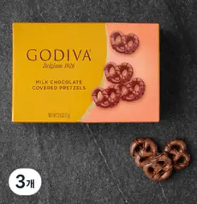 고디바 밀크 초콜릿 미니 프레첼, 71g, 3개