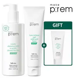 메이크프렘 [메이크프렘] 안심 모이스처 클렌징 밀크 500ml(대용량) +(본품)안심 폼 150ml+미니폼20ml, 단품없음