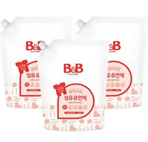 비앤비 섬유유연제 자스민 앤 로즈 리필, 1500ml, 3개