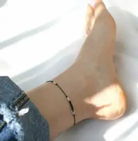 다왕 JduZA122 컬러 큐빅 심플 스타 태슬 발찌