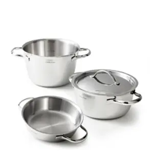 에델코첸 인덕션 통3중 3종 미니 착착 냄비 세트 300MINIEKSET, 혼합색상, 프라이팬 16cm + 양수냄비 16cm + 양수냄비 16cm + 뚜껑