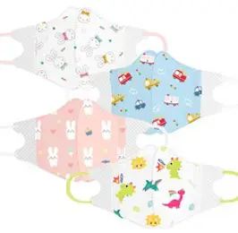 디어아이 컬러 캐릭터 여름 입체 마스크 4종 어린이 유아 새부리형 소형 중형 30매, 바니바니, S_소형[30매]