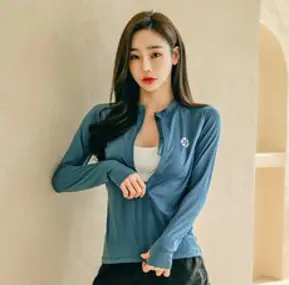 펀한커플 여성용 무지 집업 래쉬가드 상의 B4114