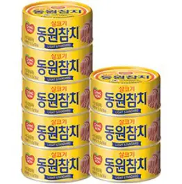 동원 라이트 스탠다드 참치, 85g, 8개