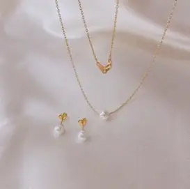 바이진주리본 눈사람진주N 목걸이 패션
