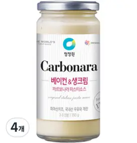 청정원 베이컨 앤 크림 까르보나라 파스타 소스, 350g, 4개