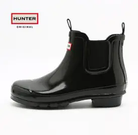 헌터 헌터 주니어 글로스 첼시 레인부츠 숏 블랙 (JFS6000RGL-BLACK)