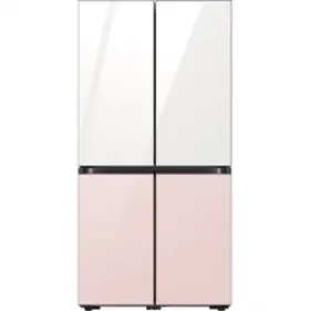 삼성전자 비스포크 4도어 냉장고 글래스 875L 방문설치, 글램 화이트(상단), 글램 핑크(하단), RF85C90F155