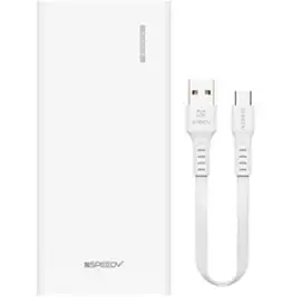 스피디 슬림 핏 보조배터리 10000mAh + C타입 케이블 세트, SPE-PA10CPQ, 화이트