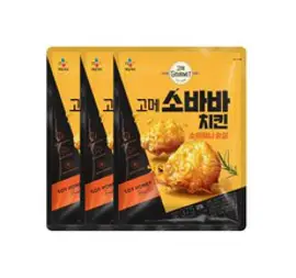 CJ 비비고 고메 소바바치킨 소이허니 순살 375G 3개