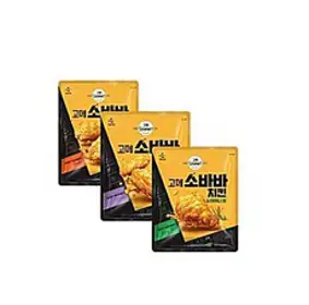 [3종세트] CJ 고메 소바바 치킨 소이허니 순살+윙+봉, 1세트, 300g