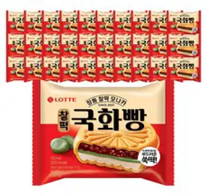 롯데 샌드 모나카 아이스크림 국화빵 찰떡 150ml, 30개