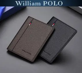 WilliamPOLO(윌리엄폴로) 명품소가죽 남성 카드지갑 명함 여성 남자 학생 미니 가죽 반지갑 (국내당일발송)