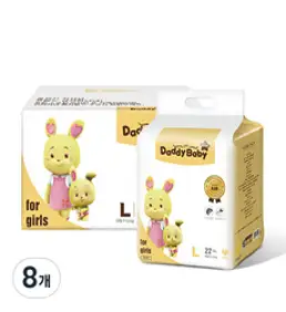 대디베이비 골드 팬티형 기저귀 여아용 대형(7~11kg), 대형, 176매