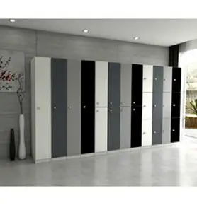 멀티가구 LPM 1단 2단 3단 락카장 캐비닛 사물함, 2단 락커, 단추손잡이, LPM 화이트