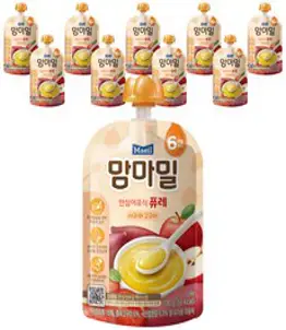 맘마밀 안심 이유식 퓨레 6개월부터, 바나나 + 단호박 혼합맛, 10개입, 100g