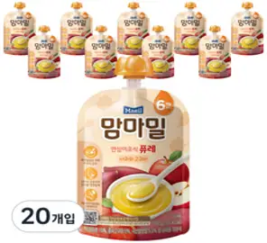 맘마밀 안심 이유식 퓨레 6개월부터, 사과 + 고구마 혼합맛, 10개입, 100g
