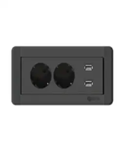 회전 매립 콘센트 2구 usb 책상 콘센트 침대 콘센트 BID-202M, 다크 그레이, 1개