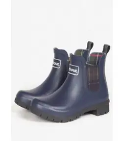 Barbour 바버 킹엄 웰링턴 여름 미들 레인 부츠 네이비