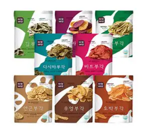 김부각 60g + 고구마부각 60g + 고추부각 60g + 다시마부각 60g + 비트부각 60g + 연근부각 60g + 우엉부각 60g + 호박부각 60g, 1세트