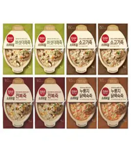 [총 6개입/450g]비비고죽 전복2+버섯야채2+소고기2, 1세트, 420g