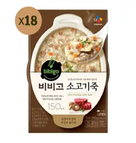 CJ 비비고 죽 용기 A세트 280g x 8개(소고기죽 전복죽 누룽지닭백숙죽 버섯야채죽 각 2개씩), 1세트