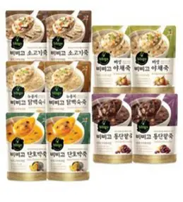 bibigo 비비고 죽 280g X 10팩 (소고기4+버섯야채3+전복3), 1세트