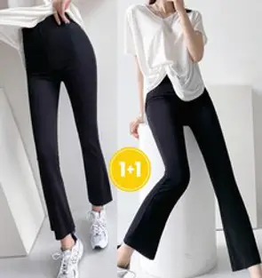 1+1 아이스 부츠컷 레깅스 밴딩 팬츠 국내생산 FREE~ 4XL ( 숏 롱 2가지 타입 )