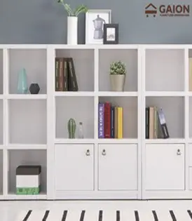 가이온 루킨 3단 800 수납형 책장, 화이트