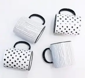 The Black & White 패턴머그컵4p세트, 4개