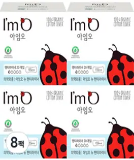 아임오 뉴 유기농 순면커버 중형 생리대 날개형, 14개입, 2개