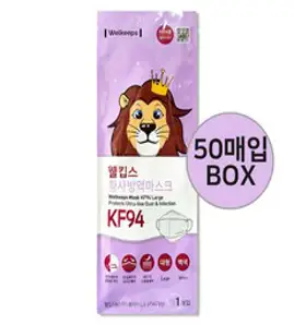 웰킵스 황사방역마스크 대형 KF94, 50개입, 1개, 백색