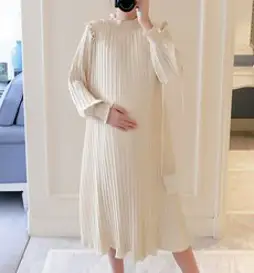 마켓A 주름 프릴포인트 임산부 원피스