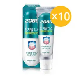 2080 진지발리스 허벌민트 잇몸치약, 150g, 10개