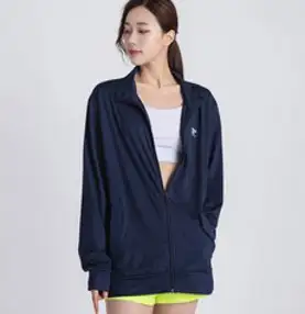 여성 집업 래쉬가드 수영복 상의 긴팔 브이넥 비치웨어 SW19620F, 아이보리/S[44~55]