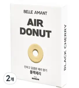 벨르아망 에어도넛 차량용 방향제 리필 블랙체리, 2개