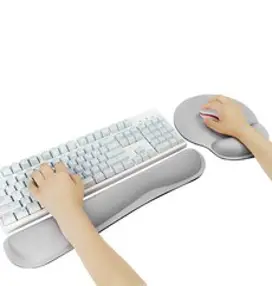 메모리폼 키보드 손목보호패드 + 마우스 손목보호패드 대, 그레이, 1세트