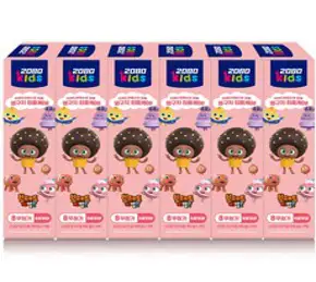 2080 브레드이발소 키즈 치약 3스텝 베리믹스향, 80g, 6개