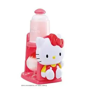 도시샤 헬로키티 전동 빙수기 팥빙수기계 제빙컵 2개 세트